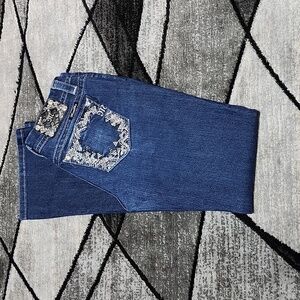 MISS ME EMBROIDERED RHINESTONES MID-RISE EASY-FIT BOOT-LEG DENIM JEAN